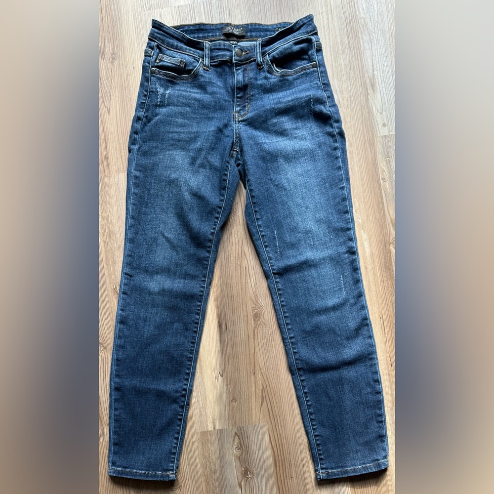 Judy Blue Dark Wash Straight Leg Jeans - Picture 2 of 7